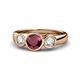 1 - Naava Ruby and Diamond Three Stone Engagement Ring 