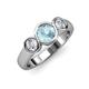 2 - Naava Aquamarine and Diamond Three Stone Engagement Ring 