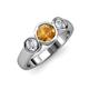 2 - Naava Citrine and Diamond Three Stone Engagement Ring 