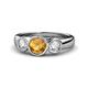 1 - Naava Citrine and Diamond Three Stone Engagement Ring 