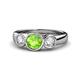 1 - Naava Peridot and Diamond Three Stone Engagement Ring 