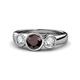 1 - Naava Red Garnet and Diamond Three Stone Engagement Ring 