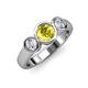 2 - Naava Yellow and White Diamond Three Stone Engagement Ring 