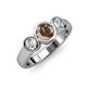 2 - Naava Smoky Quartz and Diamond Three Stone Engagement Ring 
