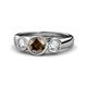 1 - Naava Smoky Quartz and Diamond Three Stone Engagement Ring 