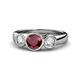 1 - Naava Ruby and Diamond Three Stone Engagement Ring 
