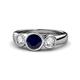 1 - Naava Blue Sapphire and Diamond Three Stone Engagement Ring 