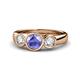 1 - Naava Tanzanite and Diamond Three Stone Engagement Ring 