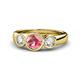 1 - Naava Pink Tourmaline and Diamond Three Stone Engagement Ring 