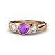 1 - Naava Amethyst and Diamond Three Stone Engagement Ring 