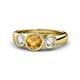1 - Naava Citrine and Diamond Three Stone Engagement Ring 