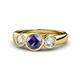 1 - Naava Iolite and Diamond Three Stone Engagement Ring 