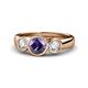 1 - Naava Iolite and Diamond Three Stone Engagement Ring 