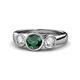 1 - Naava Emerald and Diamond Three Stone Engagement Ring 