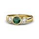 1 - Naava Emerald and Diamond Three Stone Engagement Ring 