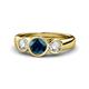 1 - Naava Blue and White Diamond Three Stone Engagement Ring 