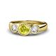 1 - Naava Yellow and White Diamond Three Stone Engagement Ring 
