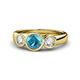1 - Naava London Blue Topaz and Diamond Three Stone Engagement Ring 