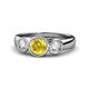 1 - Naava Yellow Sapphire and Diamond Three Stone Engagement Ring 