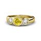 1 - Naava Yellow Sapphire and Diamond Three Stone Engagement Ring 