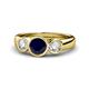 1 - Naava Blue Sapphire and Diamond Three Stone Engagement Ring 