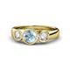 1 - Naava Aquamarine and Diamond Three Stone Engagement Ring 