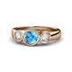 1 - Naava Blue Topaz and Diamond Three Stone Engagement Ring 
