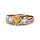 1 - Naava Citrine and Diamond Three Stone Engagement Ring 