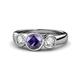 1 - Naava Iolite and Diamond Three Stone Engagement Ring 
