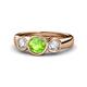 1 - Naava Peridot and Diamond Three Stone Engagement Ring 