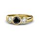 1 - Naava Black and White Diamond Three Stone Engagement Ring 