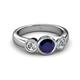 3 - Naava Blue Sapphire and Diamond Three Stone Engagement Ring 