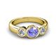 3 - Naava Tanzanite and Diamond Three Stone Engagement Ring 