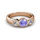 3 - Naava Tanzanite and Diamond Three Stone Engagement Ring 