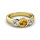 3 - Naava Citrine and Diamond Three Stone Engagement Ring 