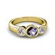 3 - Naava Iolite and Diamond Three Stone Engagement Ring 