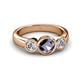 3 - Naava Iolite and Diamond Three Stone Engagement Ring 