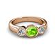 3 - Naava Peridot and Diamond Three Stone Engagement Ring 