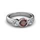 3 - Naava Red Garnet and Diamond Three Stone Engagement Ring 
