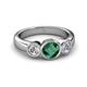 3 - Naava Emerald and Diamond Three Stone Engagement Ring 