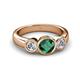 3 - Naava Emerald and Diamond Three Stone Engagement Ring 