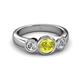3 - Naava Yellow and White Diamond Three Stone Engagement Ring 
