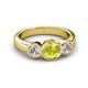 3 - Naava Yellow and White Diamond Three Stone Engagement Ring 