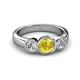 3 - Naava Yellow Sapphire and Diamond Three Stone Engagement Ring 