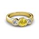 3 - Naava Yellow Sapphire and Diamond Three Stone Engagement Ring 