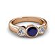 3 - Naava Blue Sapphire and Diamond Three Stone Engagement Ring 