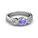 3 - Naava Tanzanite and Diamond Three Stone Engagement Ring 