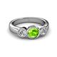 3 - Naava Peridot and Diamond Three Stone Engagement Ring 