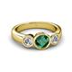 3 - Naava Emerald and Diamond Three Stone Engagement Ring 