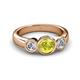 3 - Naava Yellow and White Diamond Three Stone Engagement Ring 